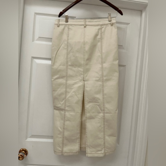 NWOT Belle Vere long cream Jean skirt size medium - Picture 3 of 6